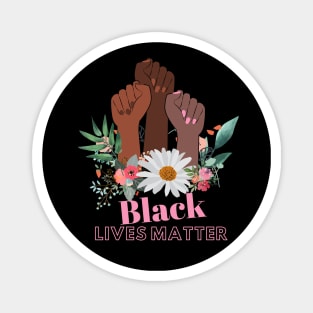 Black Lives Matter Floral Women Power Magnet